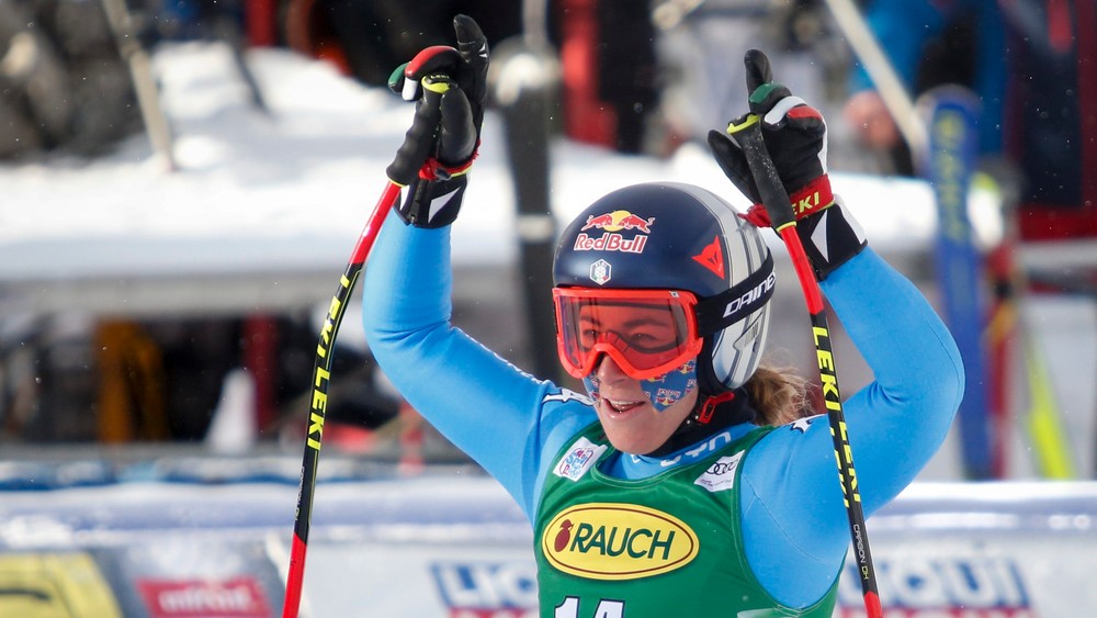 Sofia Goggio won the super-G in Lake Louise 2021, she has a winning hat-trick