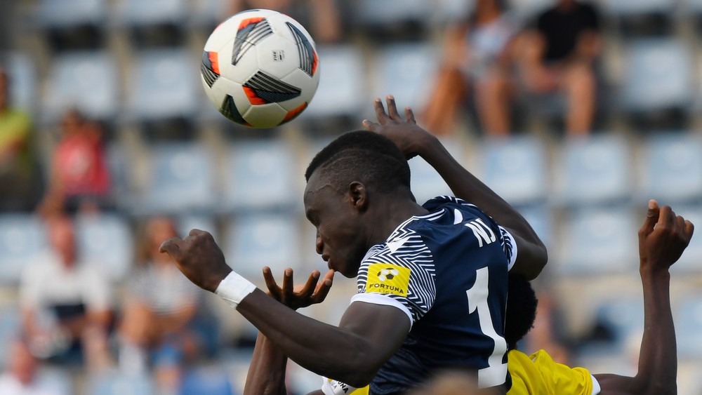 Sainey Njie of DAC 1904 Dunajská Streda suffered a serious injury