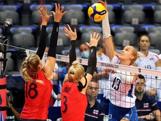 Zápas Slovensko - Bielorusko na ME vo volejbale žien 2021.
