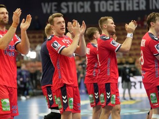 Nórski hádzanári sa tešia z postupu na MS v hádzanej 2023.