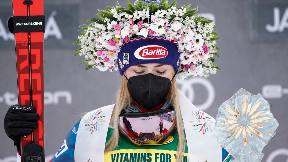 Mikaela Shiffrinová po triumfe v slalome.