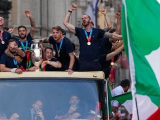 Talianske oslavy po výhre na EURO 2020.