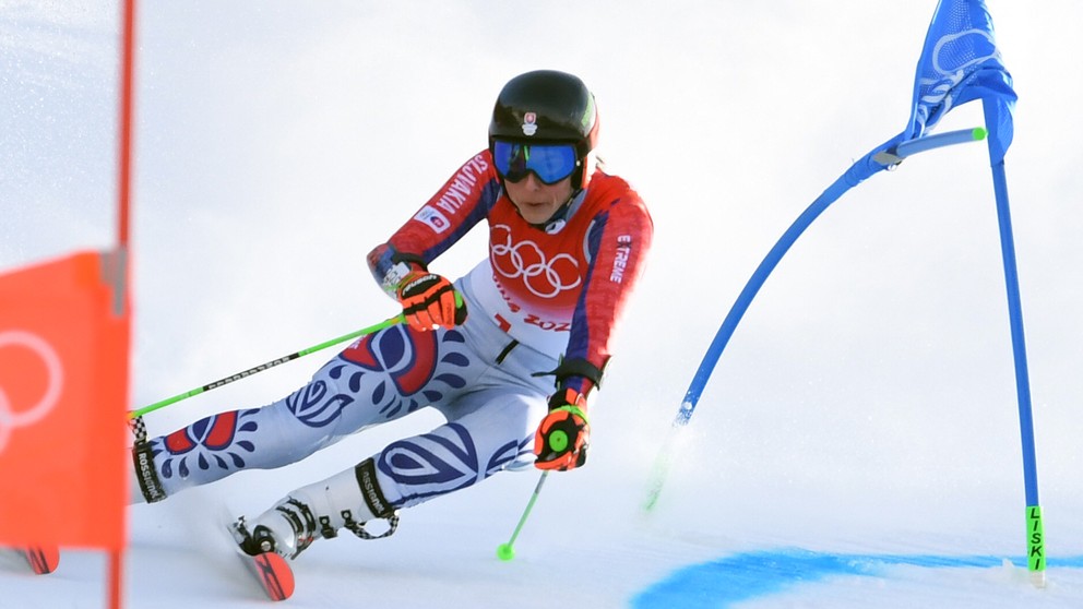 Slovenská lyžiarka Petra Vlhová na olympijských hrách 2022. 