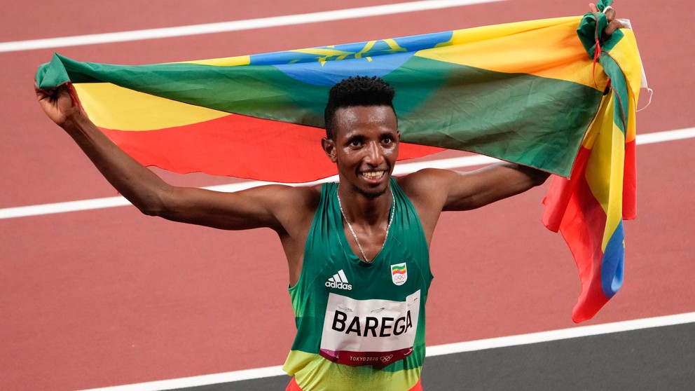 Olympijský víťaz v behu na 10 000 m Selemon Barega.