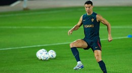Cristiano Ronaldo na tréningu Portugalska.