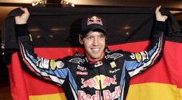 Sebastian Vettel v roku 2010 počas osláv majstrovského titulu v F1.