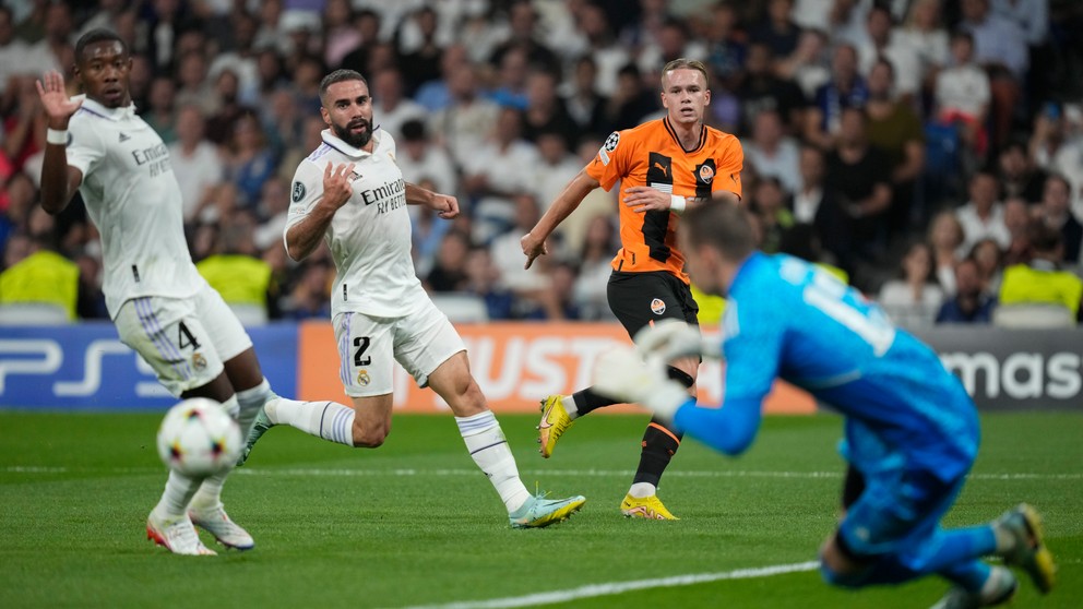Momentka zo zápasu Real Madrid - Šachtar Doneck.