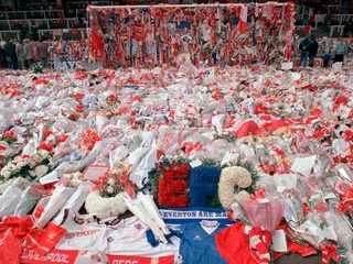Spomienka na tragédiu, pri ktorej zahynuli 15. apríla 1989 fanúšikovia FC Liverpool.