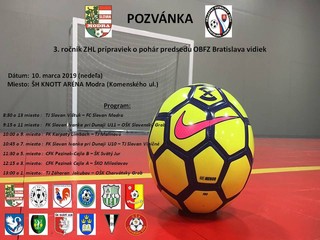 Zimná halová liga prípraviek – O Putovný pohár predsedu ObFZ Bratislava-vidiek – finálová časť
