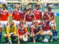 Futbalisti ČSFR pred zápasom proti USA na MS 1990 v Taliansku.