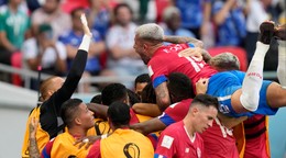 Radosť futbalistov Kostariky na MS vo futbale 2022.