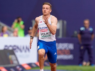 Slovenský šprintér Ján Volko v behu na 200 metrov na ME v atletike 2022.