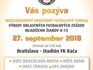 Medzinárodný turnaj žiackych výberov U-13 27.9.2018 štadión FK Rača