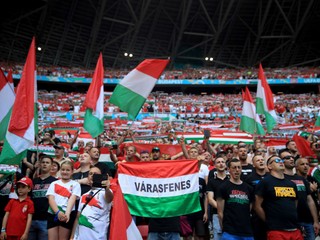 Fanúšikovia Maďarska počas EURO 2020. 