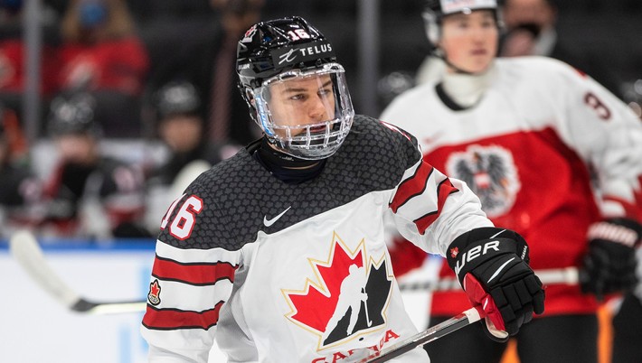 Kanadský hokejista Connor Bedard. 