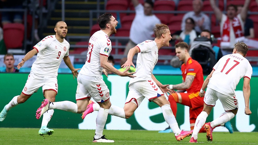 Dánski futbalisti v osemfinále EURO 2020 / 2021.