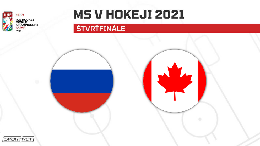 Rusko vs. Kanada: ONLINE prenos zo štvrťfinále na MS v hokeji 2021 dnes.