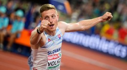 Ján Volko po finále v behu na 100 m na ME v Mníchove.