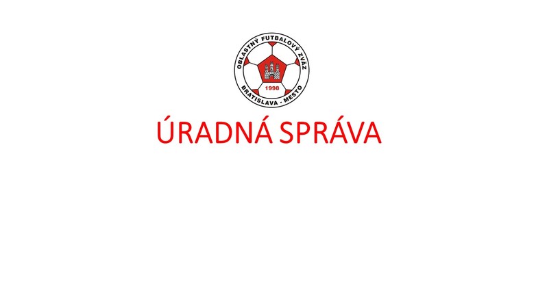 Úradná správa ObFZ Ba-mesto č.19 2018/2019 zo dňa 9.11.2018