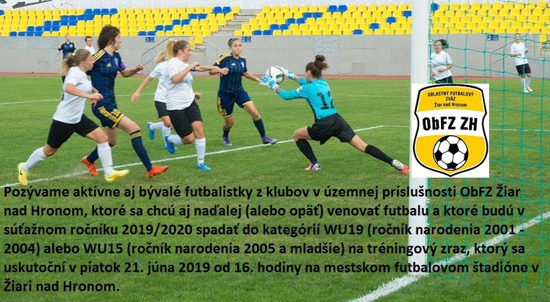Pozvánka pre mladé futbalistky