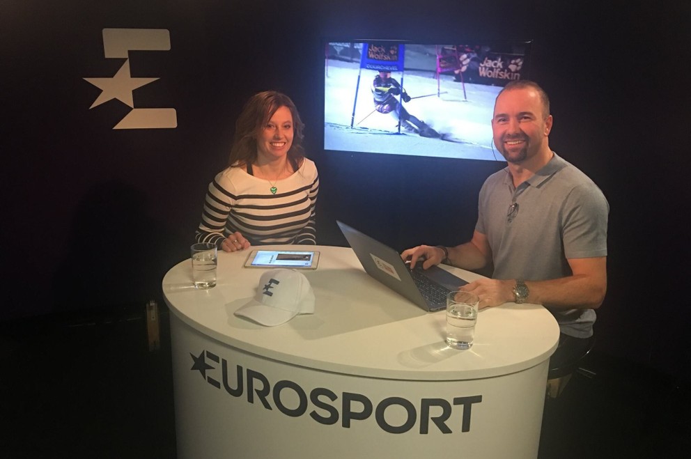 Eva Kurfürstová v štúdiu Eurosportu.