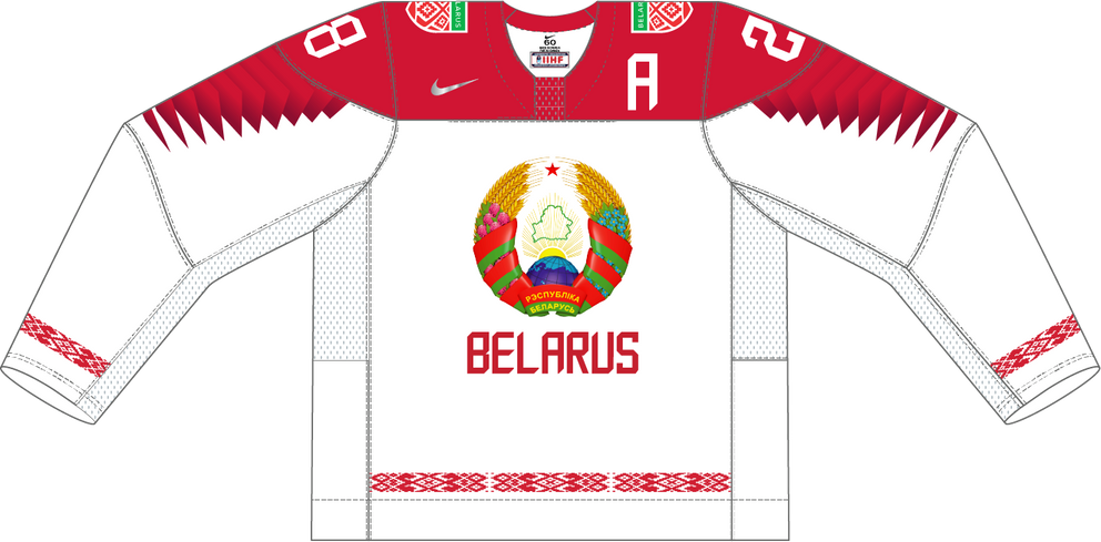 Bielorusko na MS v hokeji 2021 - dresy vonku.