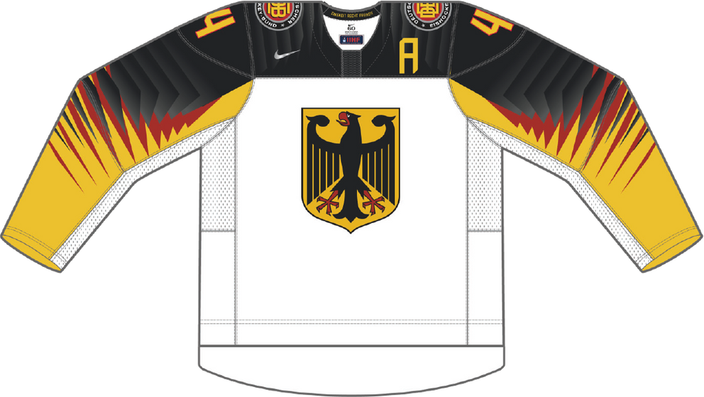 Nemecko na MS v hokeji 2021 - dresy doma.