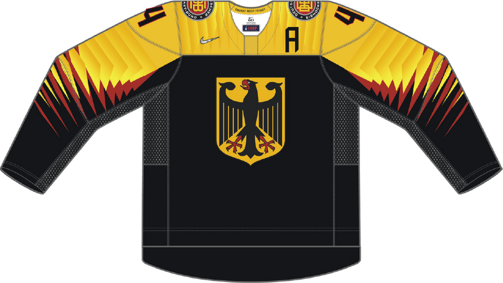 Nemecko na MS v hokeji 2021 - dresy vonku.