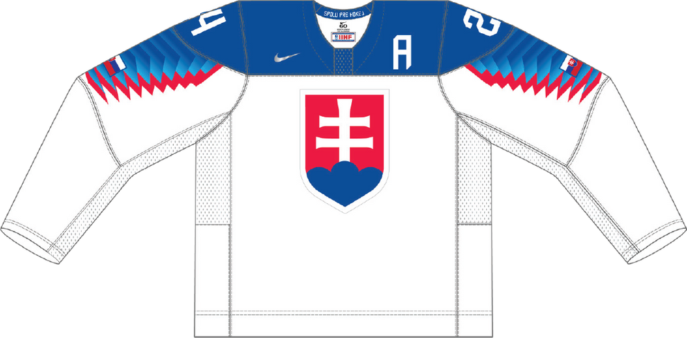 Slovensko na MS v hokeji 2021 - dresy doma.