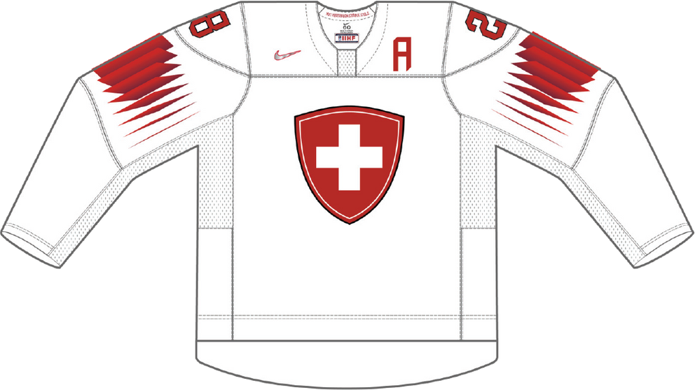Švajčiarsko na MS v hokeji 2021 - dresy vonku.