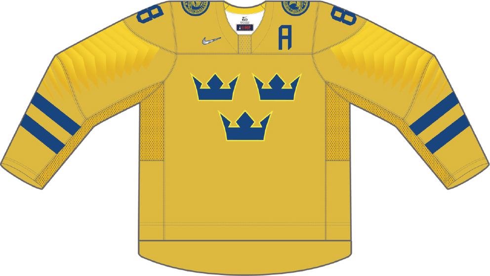 Švédsko na MS v hokeji 2021 - dresy doma.