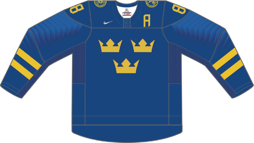 Švédsko na MS v hokeji 2021 - dresy vonku.