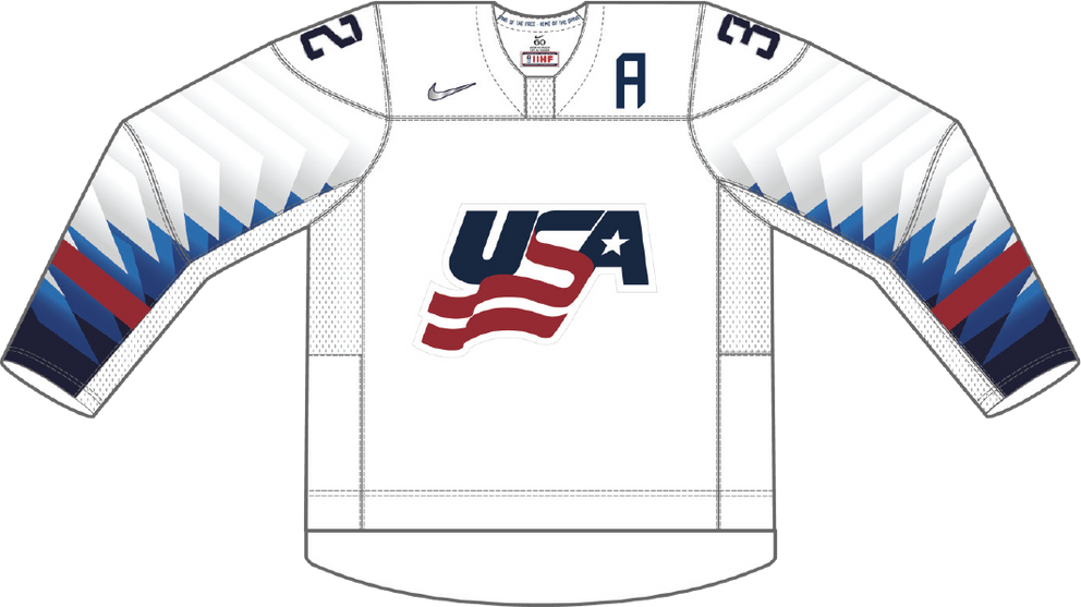 USA na MS v hokeji 2021 - dresy doma.