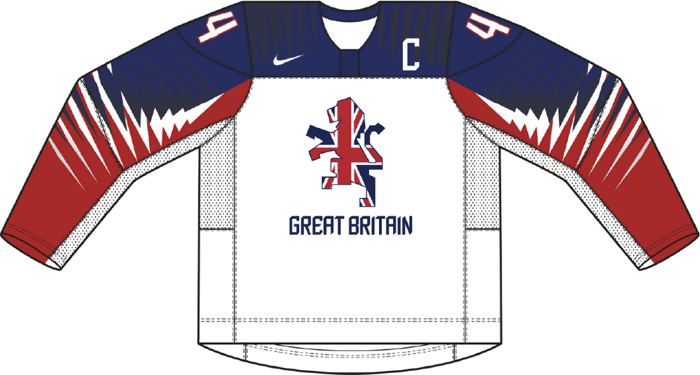 Veľká Británia na MS v hokeji 2021 - dresy doma.