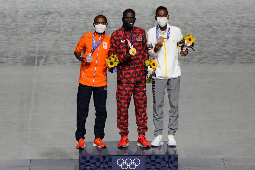 Olympijskí medailisti z maratónu.