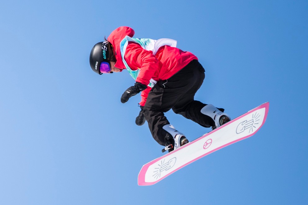 Klaudia Medlová v disciplíne Big Air na zimných olympijských hrách v Pekingu.