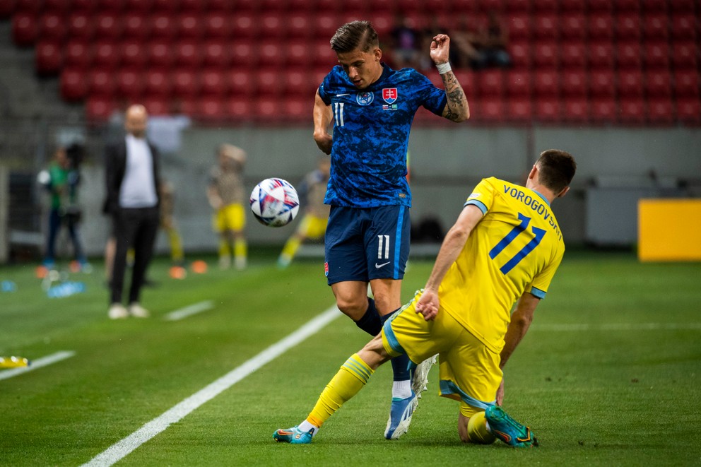 Tomáš Suslov v zápase Slovensko - Kazachstan v Lige národov.