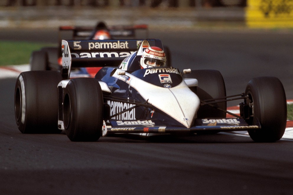 Nelson Piquet na zábere z roku 1983 jazdí za tím Brabham.
