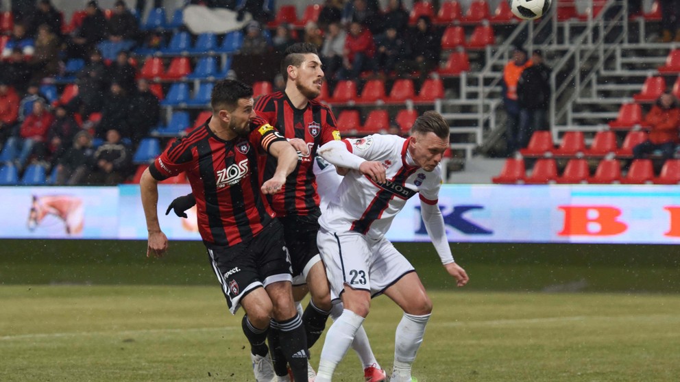Kapitán Spartaka Trnava Boris Godál v zápase proti Zlatým Moravciam. 