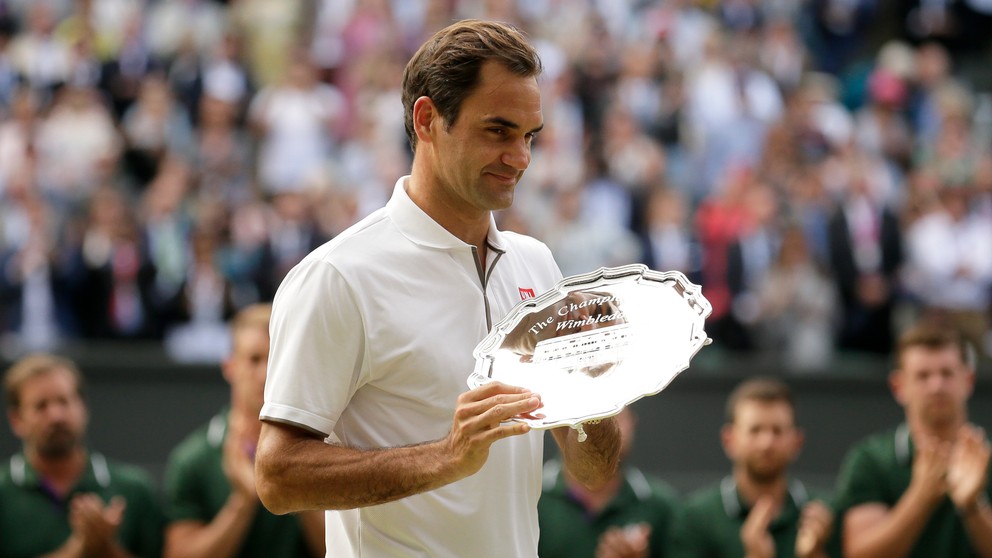 Roger Federer po neúspešnom finále Wimbledonu 2019, v ktorom prehral s Novakom Djokovičom.